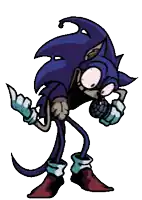 a cartoon drawing of a sonic the hedgehog holding a microphone .