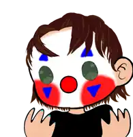 a drawing of a person with a clown face
