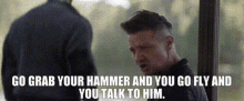 Hammer Hawkeye GIF - Hammer Hawkeye Avengers GIFs