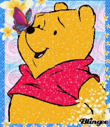 Winniethe Pooh Smile GIF - Winniethe Pooh Smile Butterfly GIFs