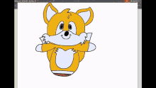 a drawing of tails from sonic the hedgehog next to a stuffed tails