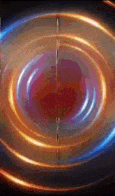 a red and blue circle is surrounded by chains