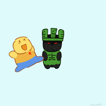 a drawing of a cartoon character with the letters eee on his chest