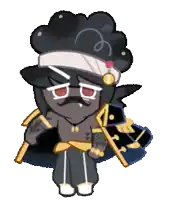 a cartoon character with a mustache is wearing a hat and holding a sword .