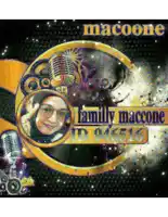a picture of a woman in a circle with the words family maccone on the bottom