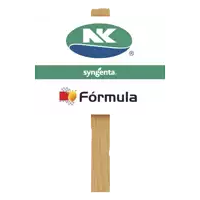 a sign for syngenta formula is on a wooden post