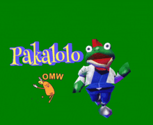 a green background with a frog and the word pakalolo
