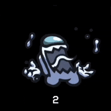 an among us character with the number 1 on the bottom
