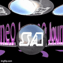 a gif of a sphere with the word sa on it