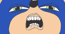 a drawing of sonic the hedgehog 's face with green eyes