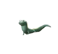 a cartoon lizard is flying through the air with its tongue hanging out