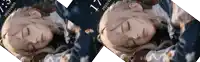 a phone screen shows a girl sleeping and the time of 1:17