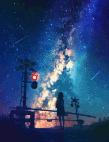 HD wallpaper: Anime, Original, Girl, Starry Sky, Sunset | Wallpaper Flare