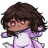 a cartoon drawing of a girl wearing a purple hoodie