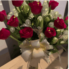 Sparlking Rose Bouquet Bouquet Of Roses GIF - Sparlking Rose Bouquet Bouquet Of Roses Twinkling Roses GIFs