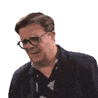 a man with glasses says curses in a sticker