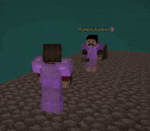 two minecraft characters are standing next to each other with the name turbo-jumbo visible