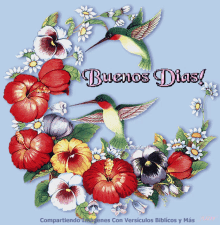 Buenos Dias Flowers GIF - Buenos Dias Flowers Birds GIFs
