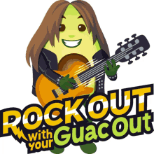 rock out with your guac out avocado adventures joypixels rock and roll rock music