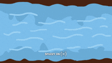 a cartoon of a cat floating on a green ring with the words $ fuzzy on x below it