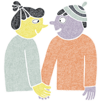 Peter And Lotta Holding Hands Sticker - Cosy Love Holding Hands Sweet Stickers