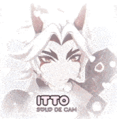 a cartoon character with horns and the words itto solo de cam on the bottom