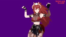 a girl with horns is dancing in front of a purple background with the time of 10:54