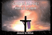 jesus is alive jesus cross rain crucifix