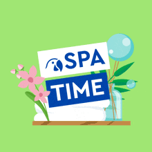 a sign that says " me time " with flowers and bubbles