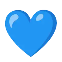 a blue heart on a white background that looks like a balloon