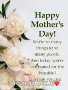 a mother 's day card with flowers and the words " happy mother 's day "