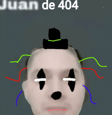 a drawing of a man 's face with juan de 404 written on the top