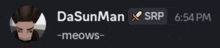 a screenshot of a person 's profile with the name dasunman