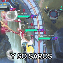 a screenshot of a video game with the words y so saros