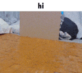 a brick floor with the word hi on the bottom