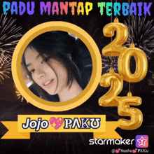 a picture of a girl in a circle with balloons that say jojo pako