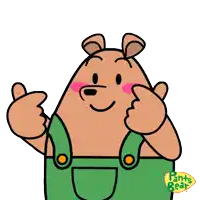 a cartoon of a bear giving a thumbs up