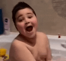 Fat Kid In Bathtub Tugging In Bath GIF - Fat Kid In Bathtub Tugging In Bath GIFs