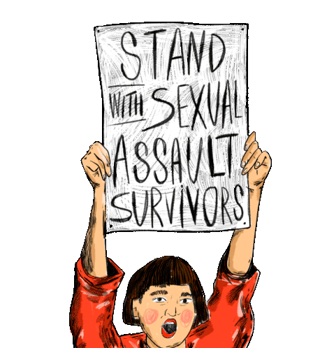 Stand With Sexual Assault Survivors Sign Sticker - Stand With Sexual Assault Survivors Sign Protest Stickers