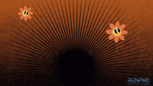 an advertisement for renpho shows two flowers on a dark background