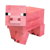 a minecraft pig with a white face and brown legs