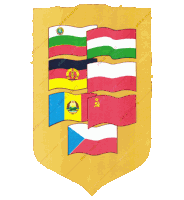a shield with the flags of the soviet union