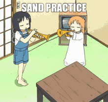 Sand Practice Nichijou GIF - Sand Practice Nichijou GIFs