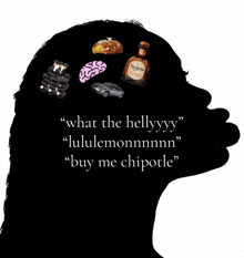 a silhouette of a woman 's head with a bottle of don julio in the background