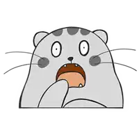 a cartoon cat is looking surprised with its mouth open .