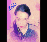a picture of a woman with the name zelda written above her