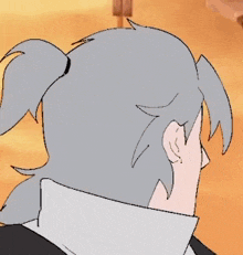 a cartoon drawing of a man with gray hair