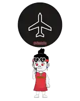 a cartoon of a girl wearing a zhotcita shirt talking on a phone