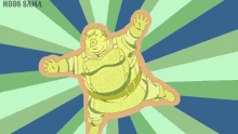 a cartoon drawing of a fat man with the words ndds sama on the bottom