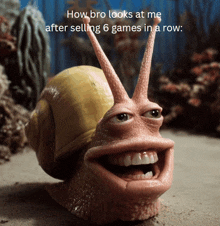 a snail with a big smile on it 's face